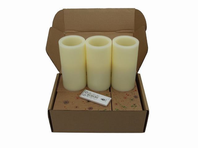 36 Candles- Ivory Flameless Real Wax Candles with Remote 6-Inch Unscented LED Candles of 3, Pack of 12 (Total 36 Candles)