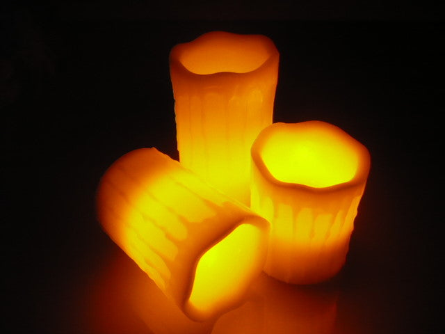 42 Candles - Flameless Real Wax Drip Candles with Remote, 4, 5, and 6-Inch Unscented LED Candles of 3, Pack of 3 (Total 42 Candles)