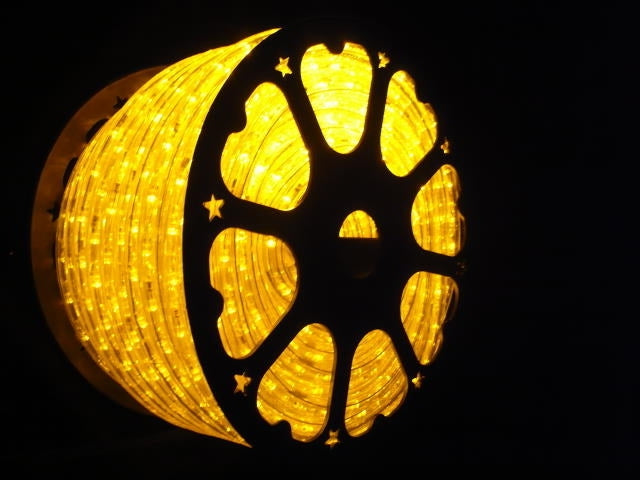 2-Wire 3/8 Inch, 150Ft Amber LED Rope Light Spool Kit