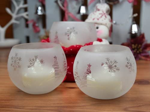 Flameless Votive LED Candles with Remote: Set of 3 Glass Ball, Pack of 3, (Total 9 Candles)