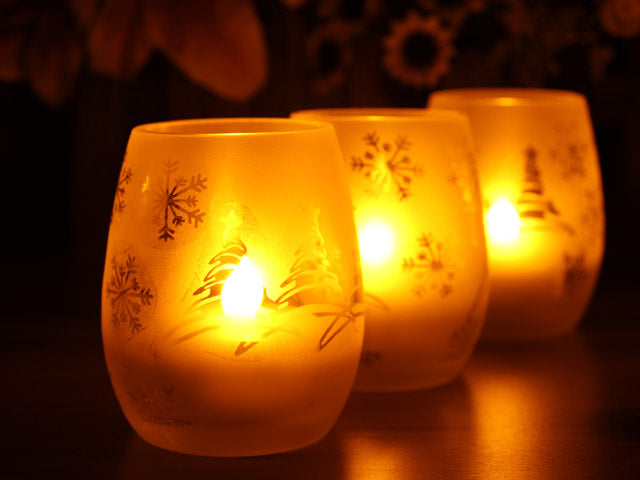 Flameless Votive LED Candles with Remote: Set of 3 Oval Glass, Pack of 3 (Total 9 Candles)