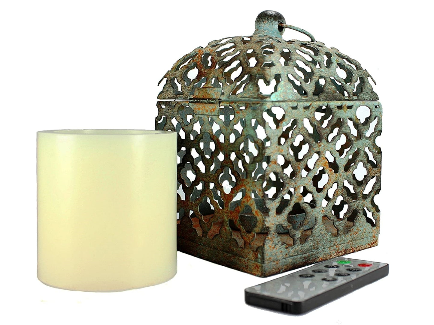 Ara Blue Lantern & Remote Control Flameless Candle - Pack of 4 sets