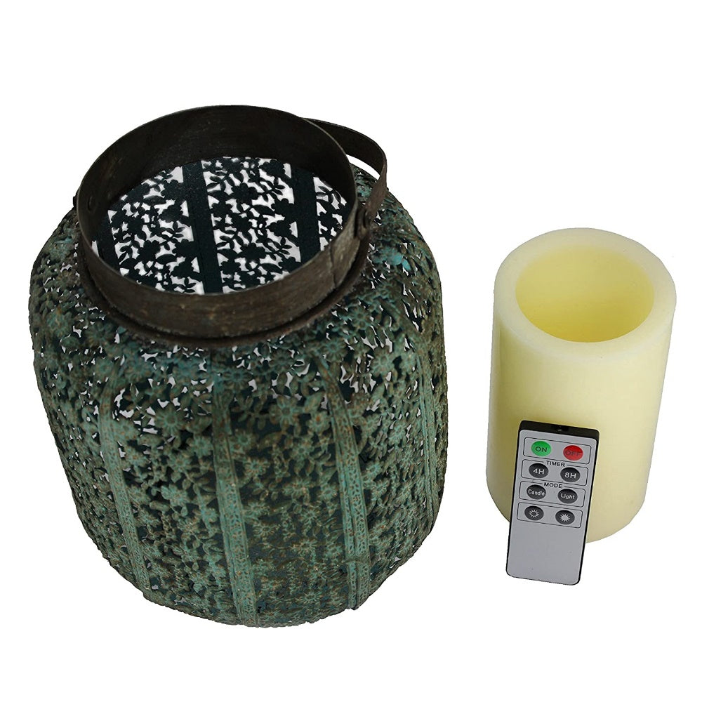 ShadaTeal Lantern with Remote Control Flameless Candle - Pack of 2 sets