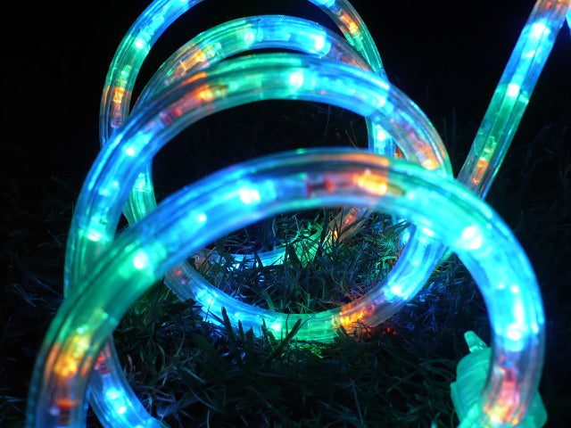 2-Wire 3/8 Inch, 12V, 10Ft Multi Color LED Rope Light Spool Kit - Pack of 5