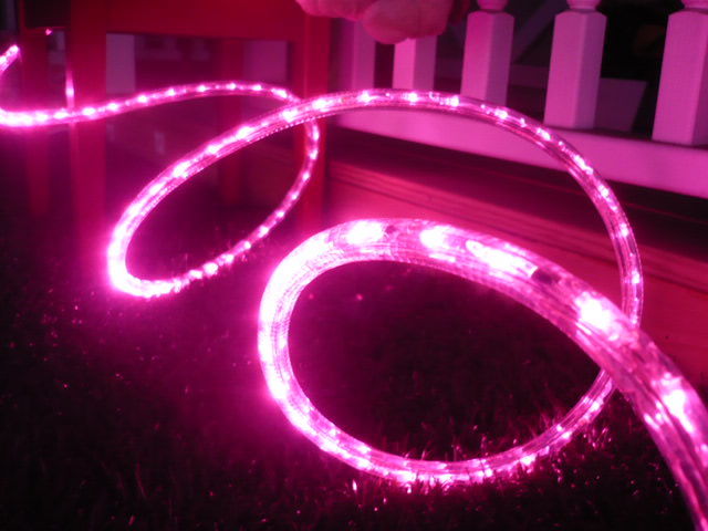 2-Wire 3/8 Inch, 10Ft Pink LED Rope Light Spool Kit - Pack of 5