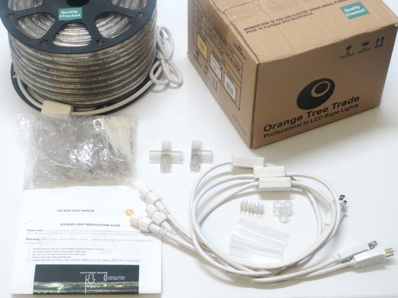 2-Wire 1/2 Inch, 150Ft Orange LED Rope Light Spool Kit