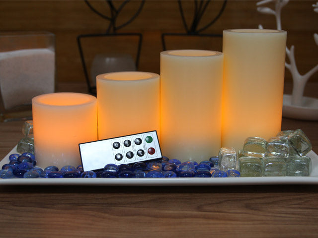 Flameless Candles with Remote Control, Pillar Real Wax 3, 4, 5, and 6-Inch Candles, Set of 4, Pack of 3 (Total 12 Candles)