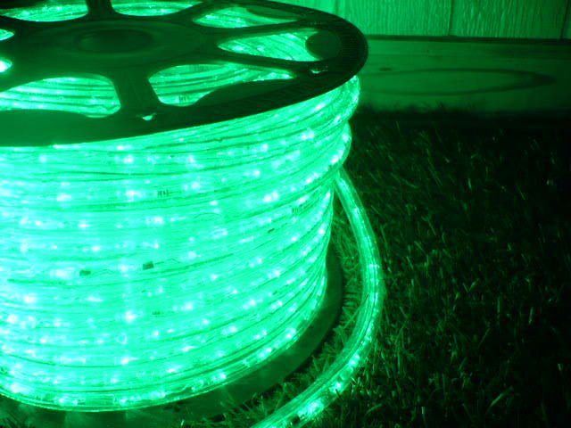 2-Wire 3/8 Inch, 150Ft Emerald Green LED Rope Light Spool Kit