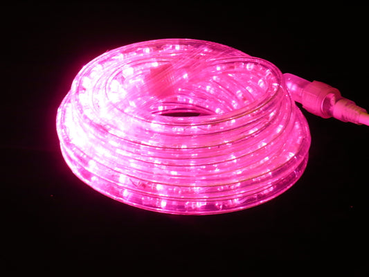 2-Wire 3/8 Inch, 10Ft Pink LED Rope Light Spool Kit - Pack of 5