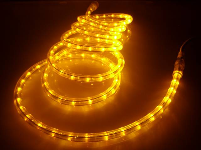 2-Wire 3/8 Inch, 18Ft Amber LED Rope Light Spool Kit - Pack of 5